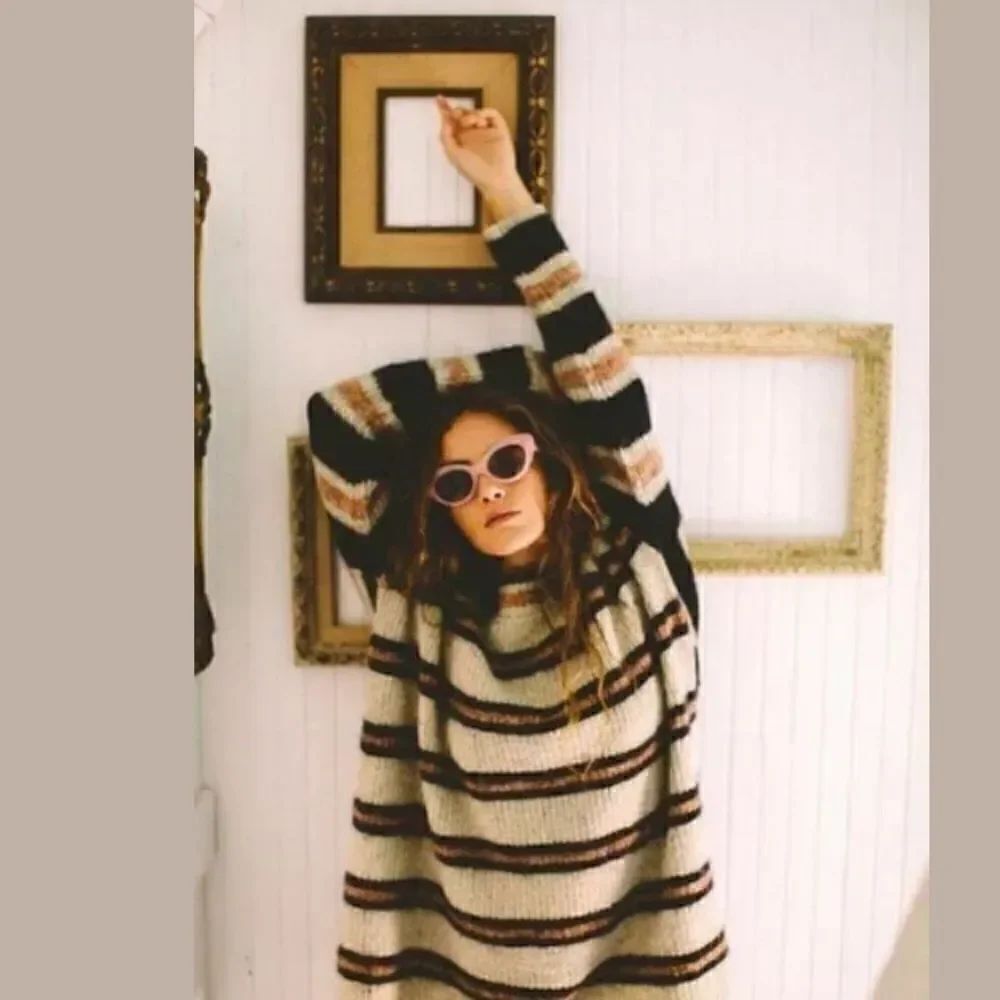 FREE PEOPLE SID STRIPE SWEATER DRESS  PULLOVER - Picture 2 of 7